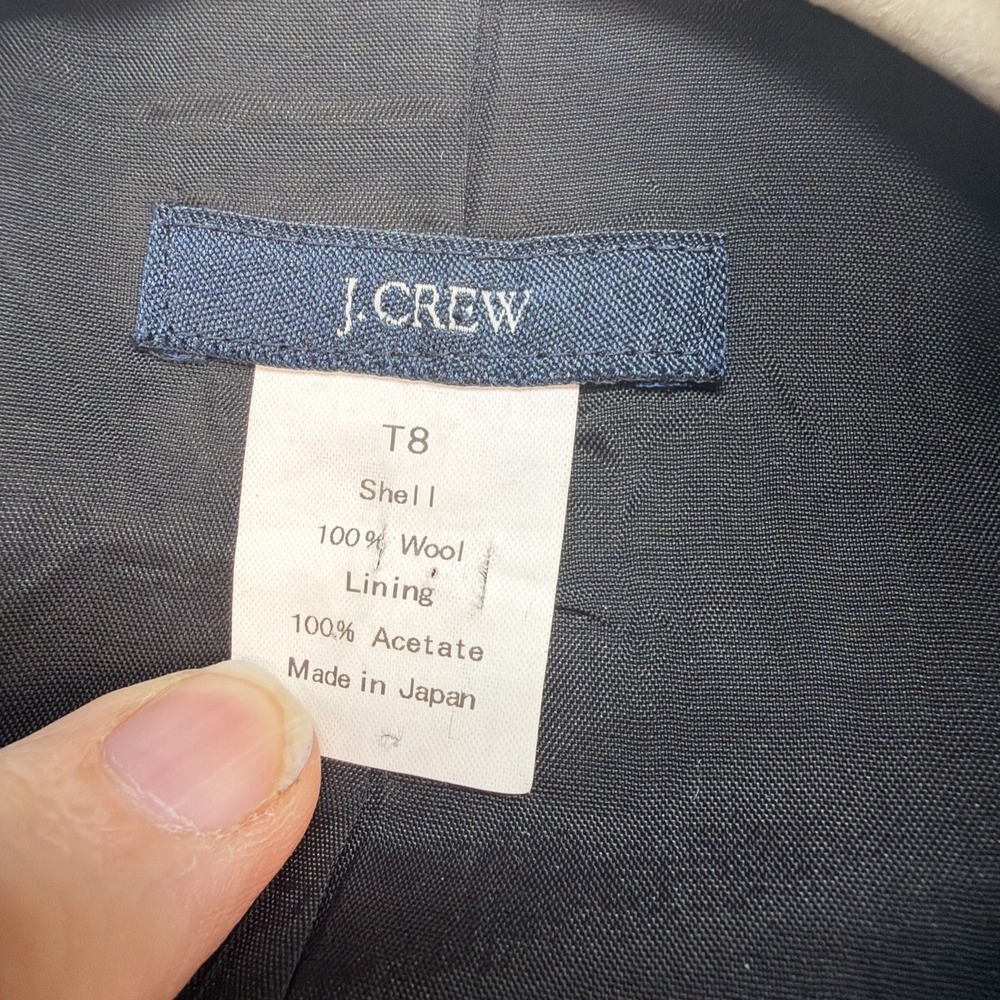 J.Crew Womens Black Wool Blazer Size 8 Tailored Career Jacket Made In Japan - Picture 4 of 10
